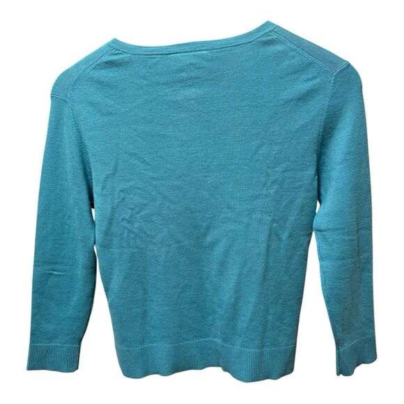 Ann Taylor Sweater‎ Womens Petite Extra Small Blue Teal Cardigan Twee - Picture 5 of 5